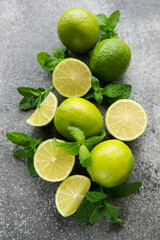 Lime and mint  on a dark background.