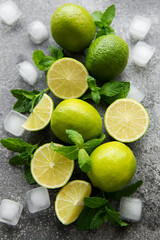 Lime and mint  on a dark background.