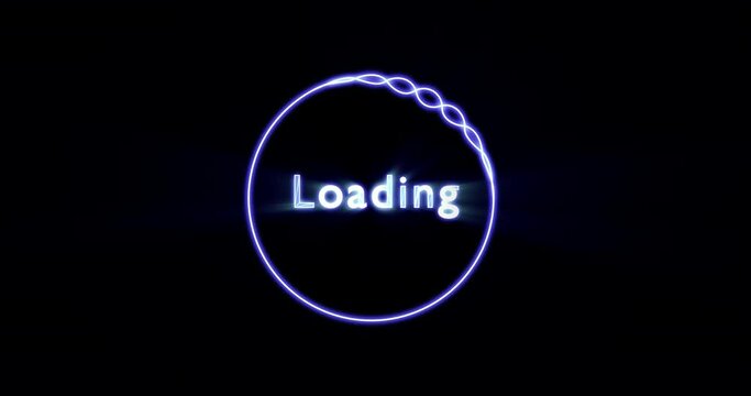 Loading circle icon animation. Futuristic waving ring. 4K loopable clip with alpha channel