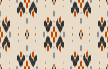 Fabric ethnic tribal pattern art. Ethnic ikat seamless pattern. American and Mexican style. Design for background, wallpaper, illustration, fabric, clothing, carpet, textile, batik, embroidery.
