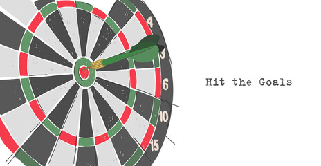 Dartboard target with inscription - Hit the goal