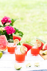 Summertime Watermelon Margaritas on the Patio
