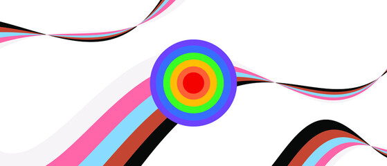 Progress pride flag illustration. Curved lines pride flag. Modern background Vector EPS 10