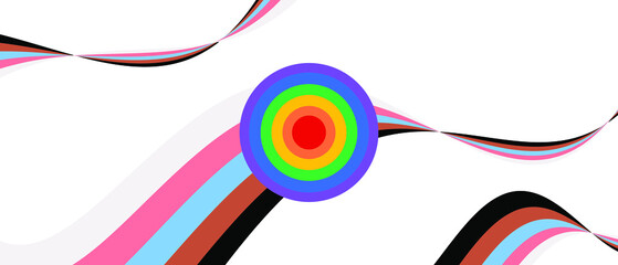 Obraz premium Progress pride flag illustration. Curved lines pride flag. Modern background Vector EPS 10