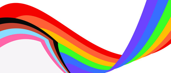 Progress pride curved flag illustration. Pride flag. Rainbow flag. Modern background Vector EPS 10