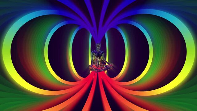 looped 3d animation torsion field of a person in motion