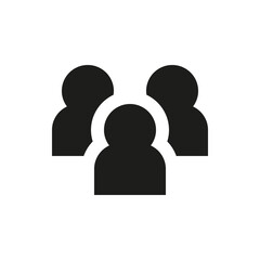 User group solid icon. Users teamwork glyph vector symbol.