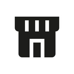 Online marketplace solid icon. Store front glyph vector symbol.