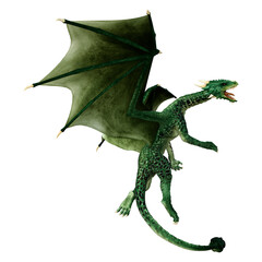 Fototapeta premium 3D Rendering Fairy Tale Dragon on White