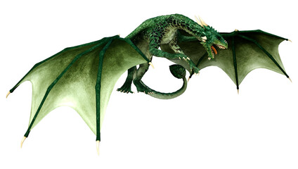 Naklejka premium 3D Rendering Fairy Tale Dragon on White