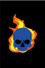 skull with fire illustration