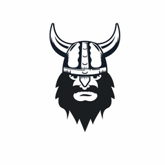 viking head with helmet icon vector illustration concept design