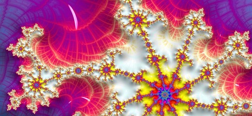 Multicolored fractal pattern. Colorful digital printing.