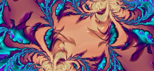 Digital art, illustration. Metal nature.