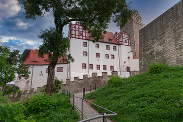 Fototapeta na wymiar Castle of Bernburg on the Saale River