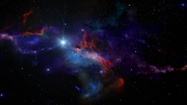 purple nebula animation in the universe