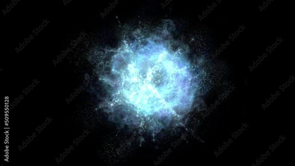 Sticker abstract fantastic background shiny particles dust and energy flow loop