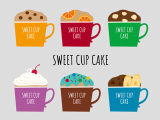 オシャレなカップケーキのイラスト