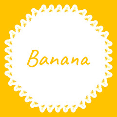 Border with Banana for banner, poster, and greeting card