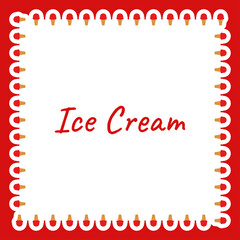 Border with Ice Cream for banner, poster, and greeting card
