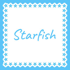 Border with Starfish for banner, poster, and greeting card