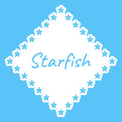 Border with Starfish for banner, poster, and greeting card