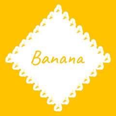 Border with Banana for banner, poster, and greeting card