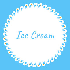 Border with Ice Cream for banner, poster, and greeting card
