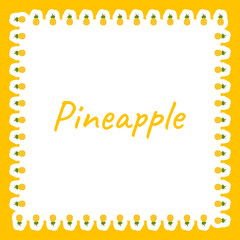 Border with Pineapple for banner, poster, and greeting card
