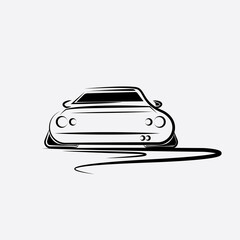racecar line art logo template. suitable for tournament , car shop , logo and sticker