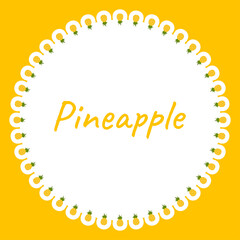 Border with Pineapple for banner, poster, and greeting card