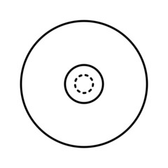 Black line icon for Compact disc