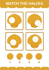 Match halves of Seashell. Worksheet for kids
