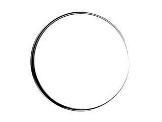 Grunge circle made of black paint.Grunge oval marker.