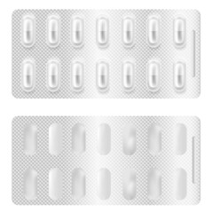 Realistic 3d blister pills. - obrazy, fototapety, plakaty