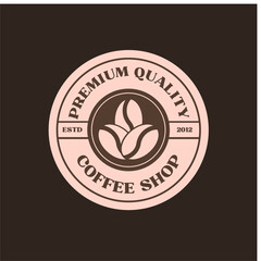 coffee beans premium quality vintage logo design
