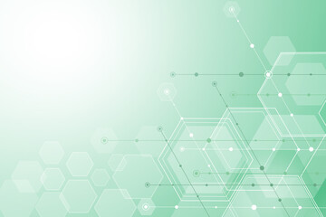 Obraz premium geometric abstract background with connected line and dots. Structure molecular, technology, and business, communication. Scientific and Medical, science illustration background.