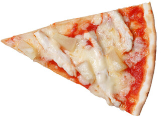 Slice of pizza on a transparent background