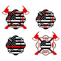 Fire Dept Badge illustration, american, fighter graphic