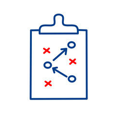 strategy or tactics management board icon in sports