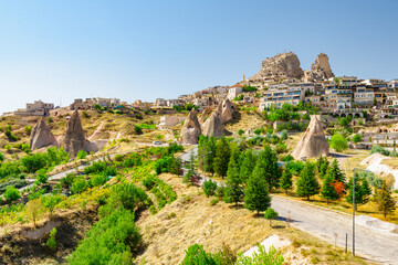 Uchisar Castle at Goreme Historical National Park in Cappadocia