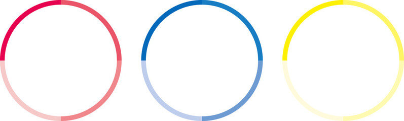 4色のカラフル丸フレーム_同系色グラデ