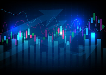 
Stock market graph background or forex trading in graphic style, suitable for financial investment or business idea, economic outlook and art design