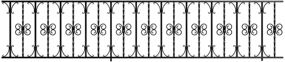 3d illustration of steel fence isolated on white background
