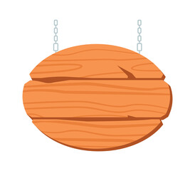 Wooden Board Road Sign. Vector illustration