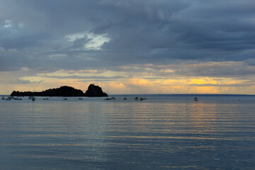 Coucher de soleil depuis le port de Cancale