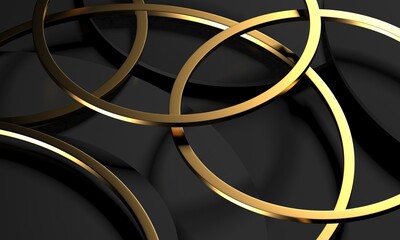 Luxury elegant background with shiny gold circle elements