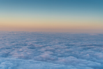 Fototapeta na wymiar Sunset above mist from Bica da Cana in Madeira