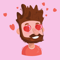 Beardy man in love