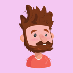 man with a beard and blush, a shy hipster